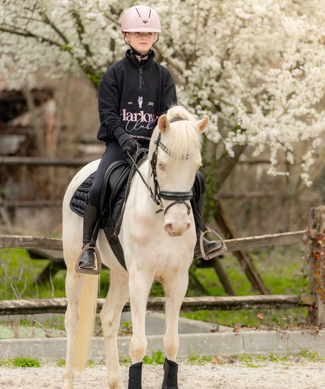 Rose gold riding helmet