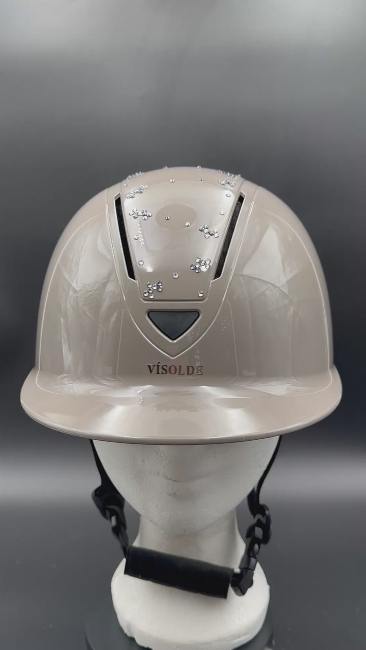 Paardrijhelm Taupe Sparkle