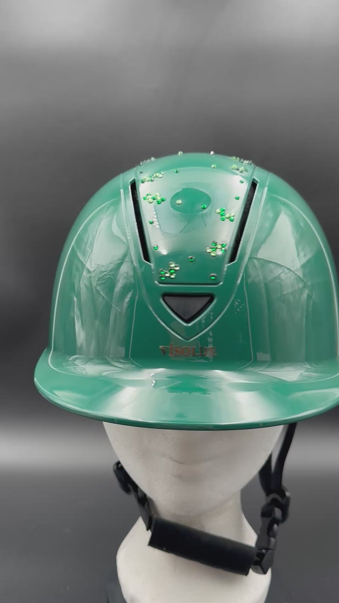 Paardrijhelm Donkergroen Sparkle
