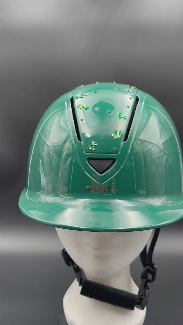 Paardrijhelm Donkergroen Sparkle