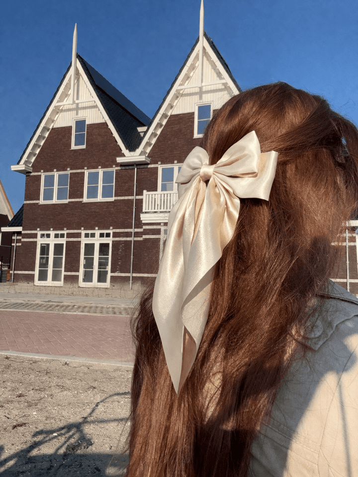 Satijnen Haarstrik Beige/zand - Vísolde
