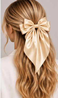 Satijnen Haarstrik Beige/zand - Vísolde