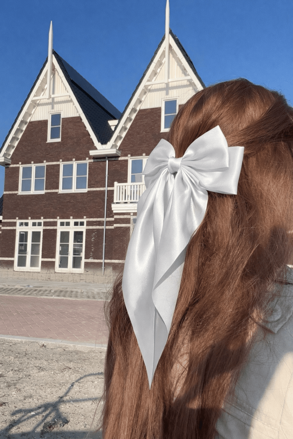 Satijnen Haarstrik Ivoor wit - Vísolde