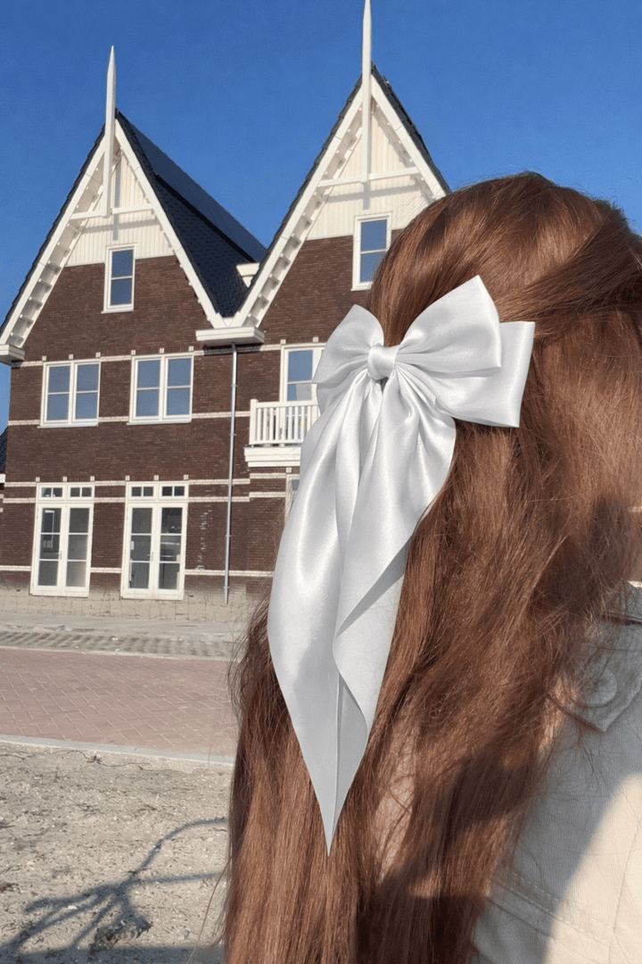 Satijnen Haarstrik Ivoor wit - Vísolde