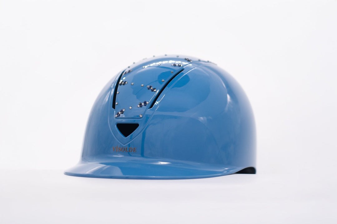 Schaal paardrijhelm Blauw Sparkle - Vísolde