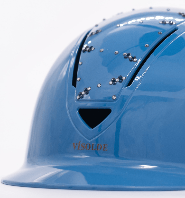 Schaal paardrijhelm Blauw Sparkle - Vísolde