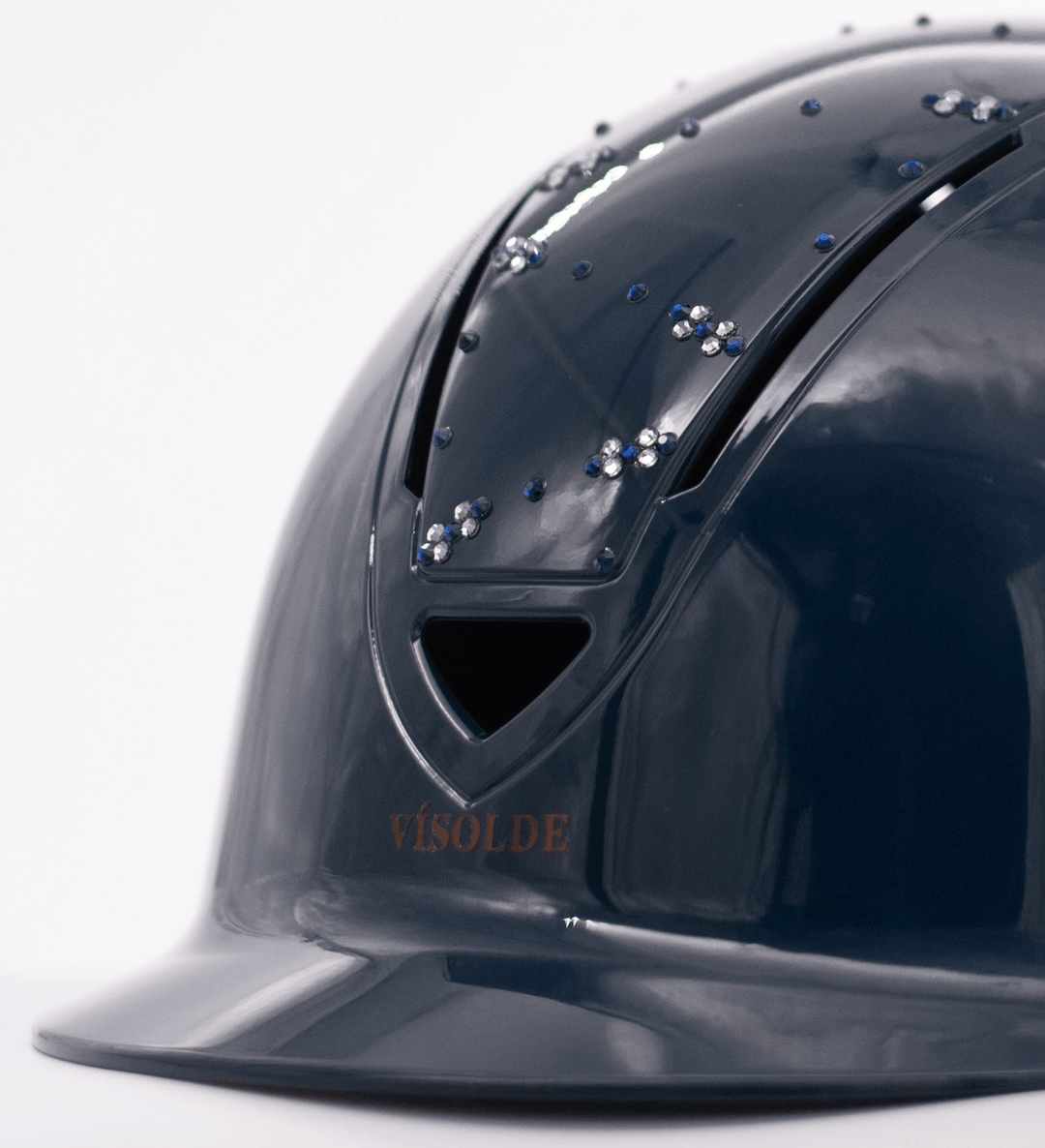 Schaal paardrijhelm Petrol Blauw Sparkle - Vísolde