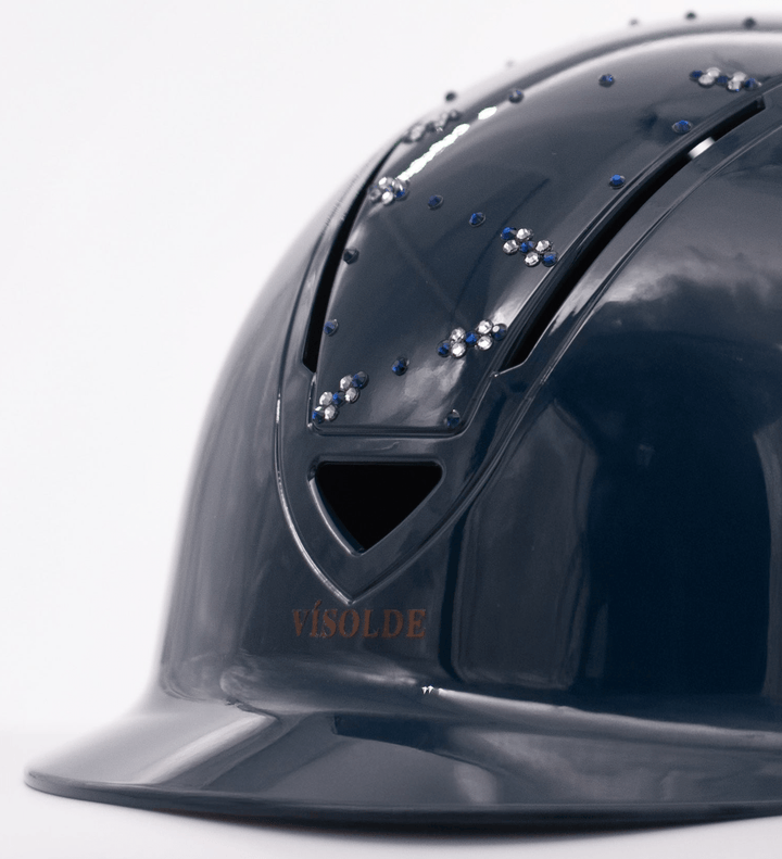 Schaal paardrijhelm Petrol Blauw Sparkle - Vísolde