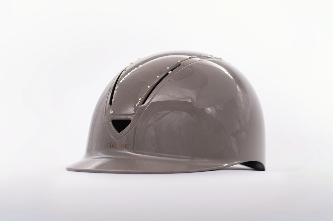 Schaal paardrijhelm Taupe Elegance - Vísolde