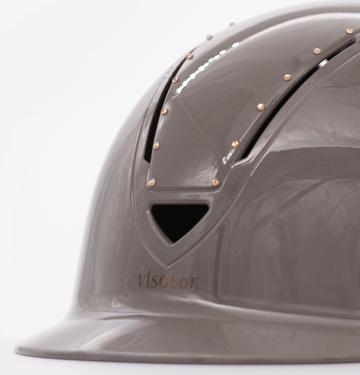 Schaal paardrijhelm Taupe Elegance - Vísolde