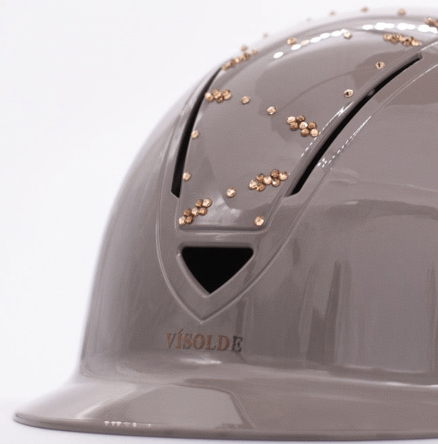 Schaal paardrijhelm Taupe Sparkle - Vísolde