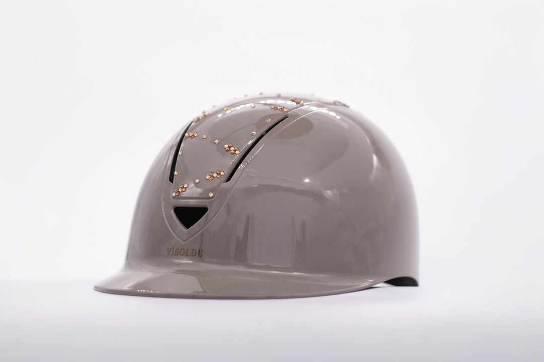 Schaal paardrijhelm Taupe Sparkle - Vísolde