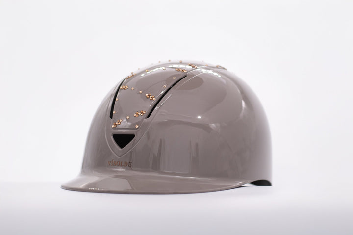 Schaal paardrijhelm Taupe Sparkle - Vísolde