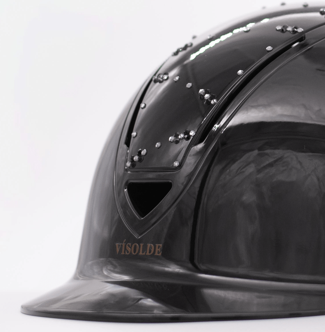 Schaal paardrijhelm Zwart Sparkle - Vísolde