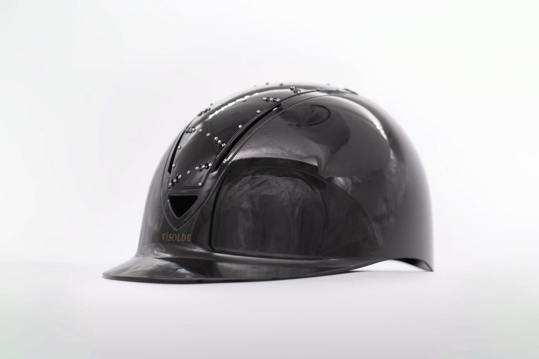 Schaal paardrijhelm Zwart Sparkle - Vísolde