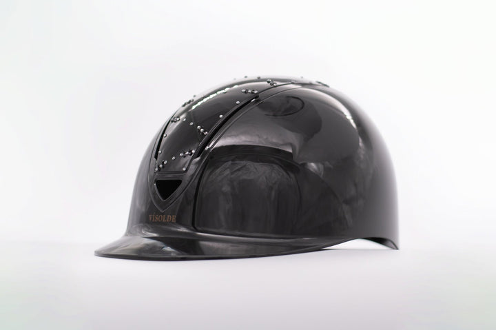 Schaal paardrijhelm Zwart Sparkle - Vísolde