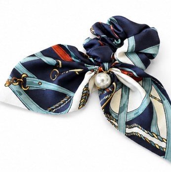 Scrunchie met sierlinten Marineblauw - Vísolde
