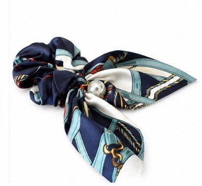 Scrunchie met sierlinten Marineblauw - Vísolde