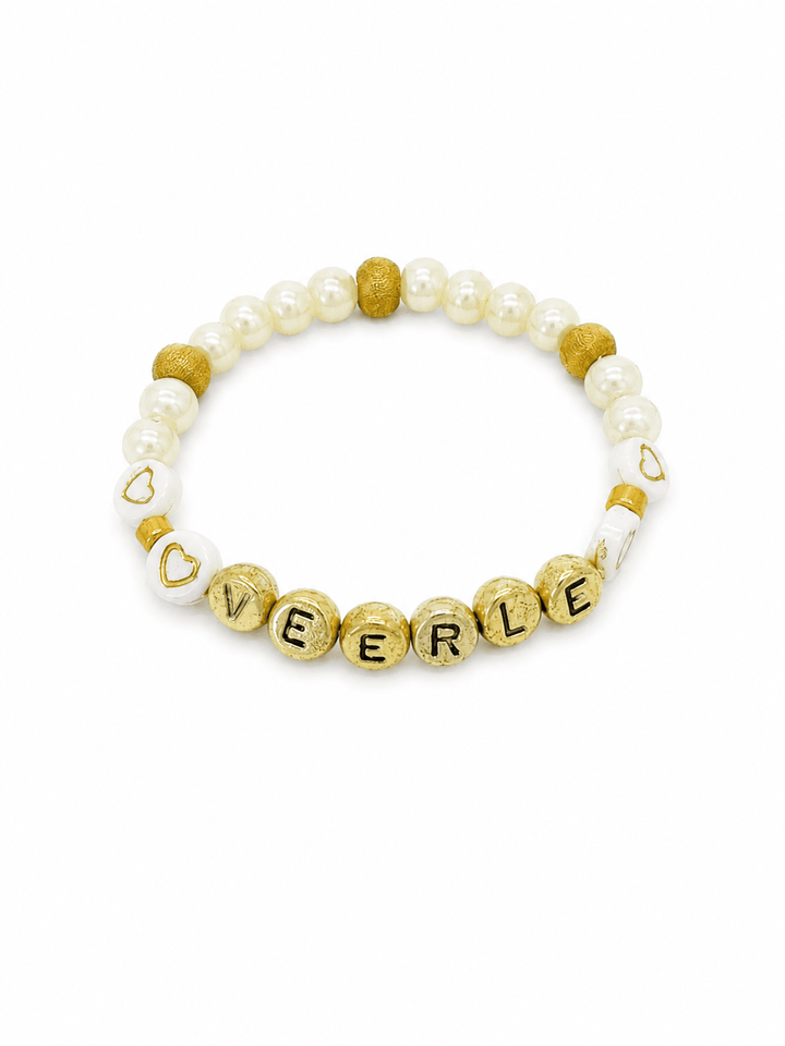 Vísolde Armband met Naam Wit/Goud - Vísolde