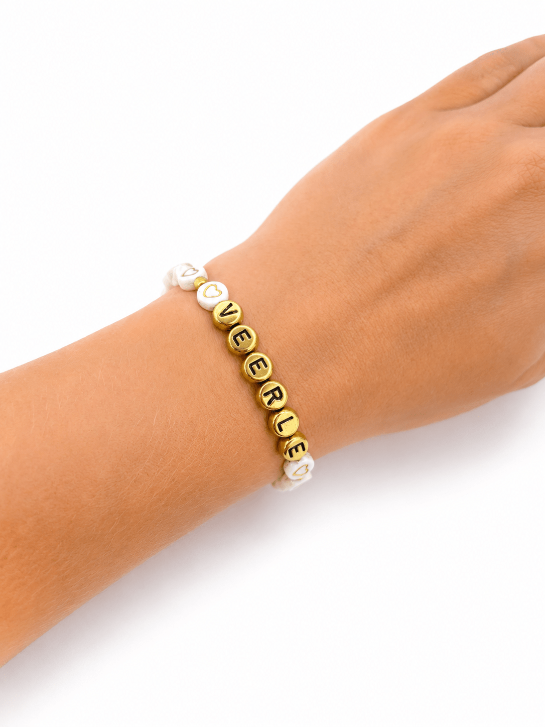 Vísolde Armband met Naam Wit/Goud - Vísolde