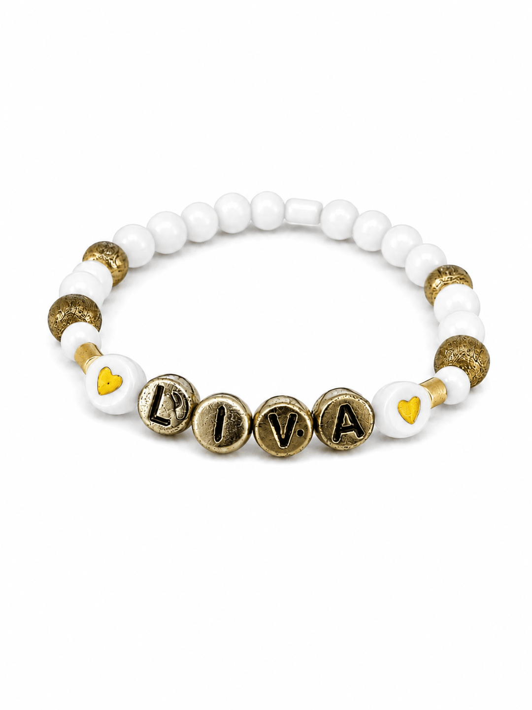 Vísolde Armband met Naam Wit/Goud - Vísolde