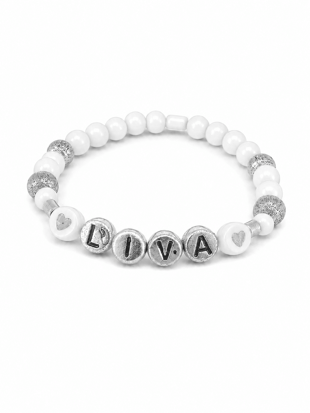 Vísolde Armband met Naam Wit/Zilver - Vísolde