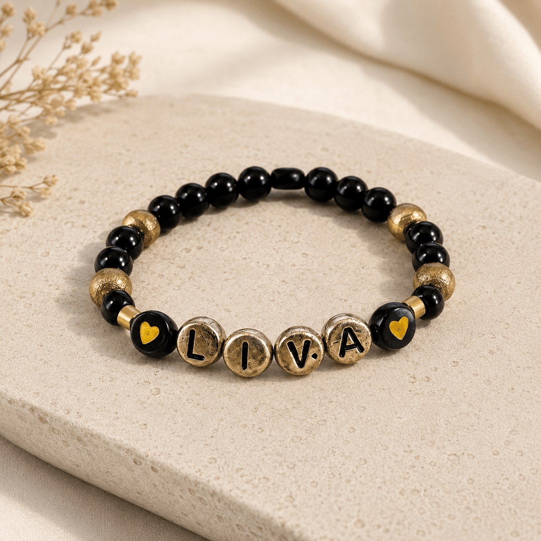 Vísolde Armband met Naam Zwart/Goud - Vísolde