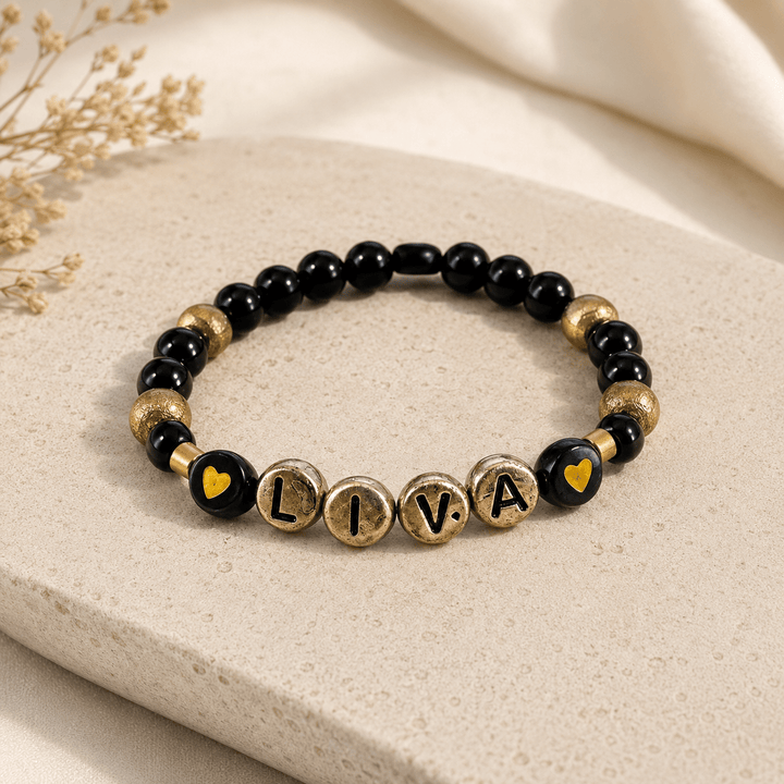 Vísolde Armband met Naam Zwart/Goud - Vísolde