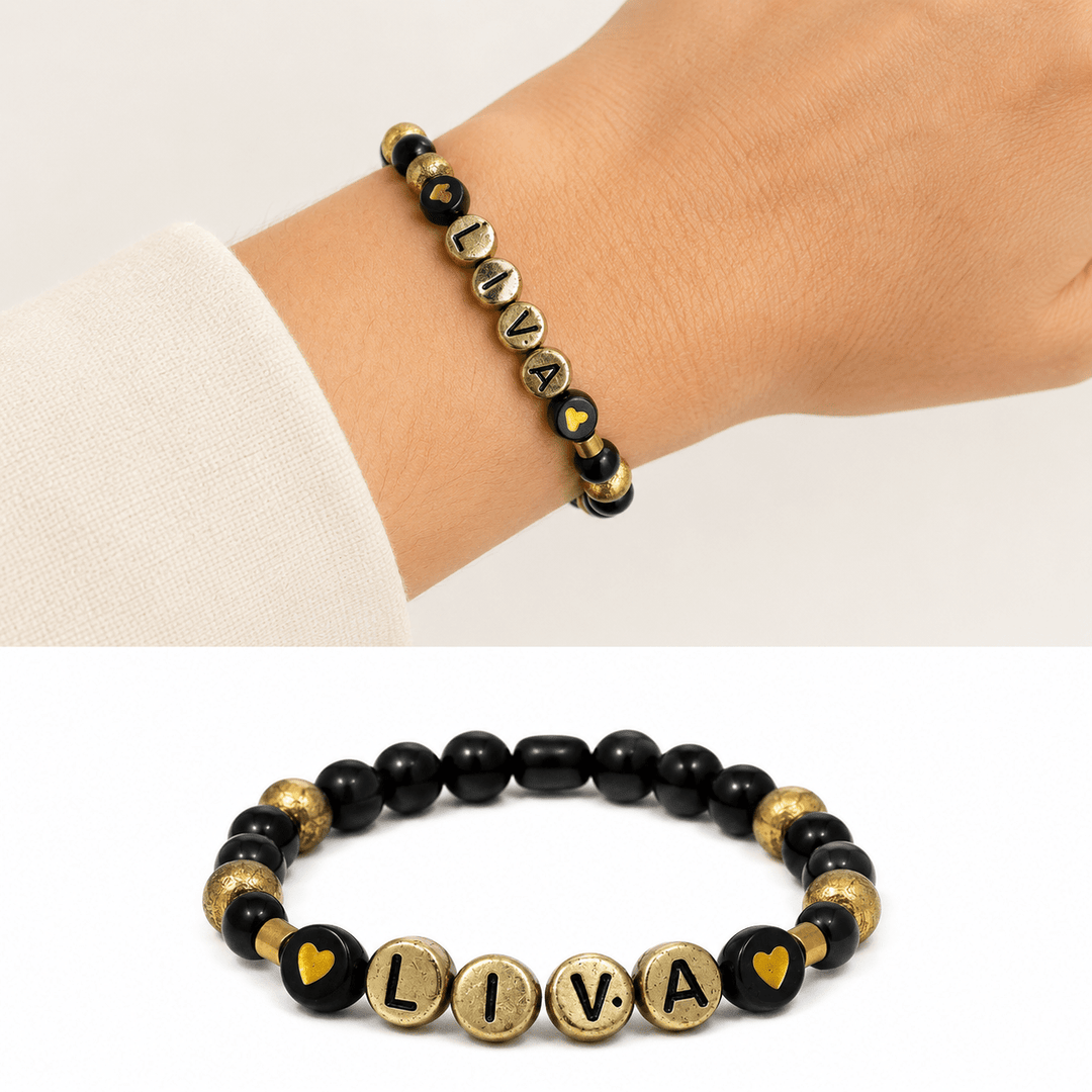 Vísolde Armband met Naam Zwart/Goud - Vísolde