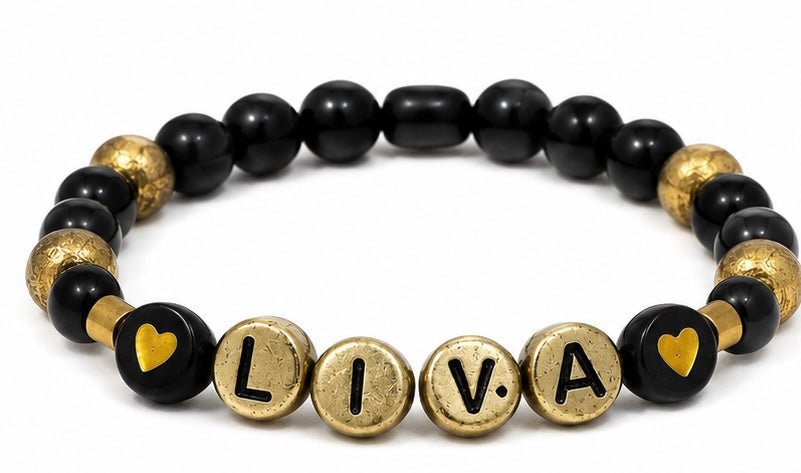 Vísolde Armband met Naam Zwart/Goud - Vísolde