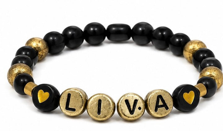 Vísolde Armband met Naam Zwart/Goud - Vísolde